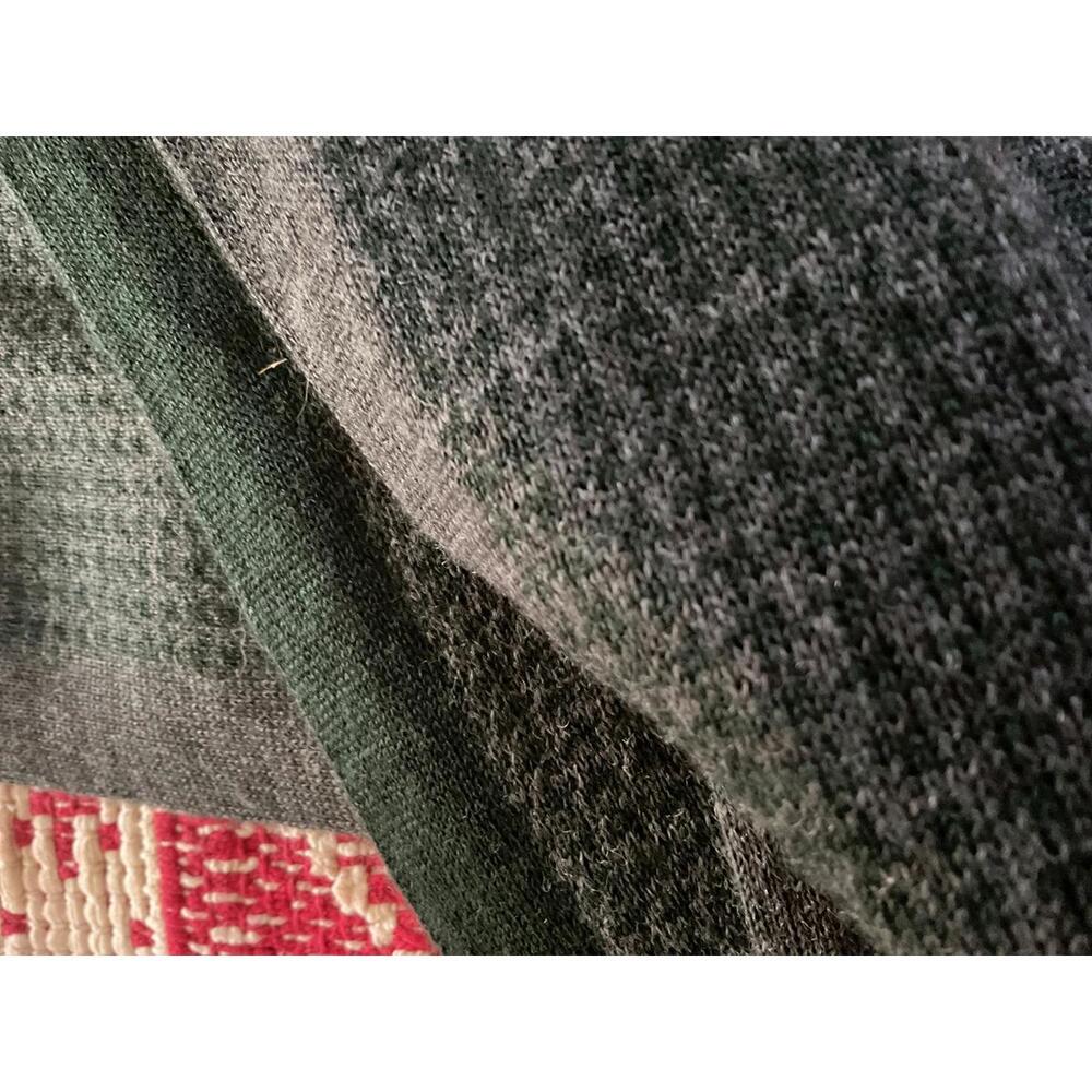 Calvin Klein Gray Green Patterned Wool Blend Scarf - image 6